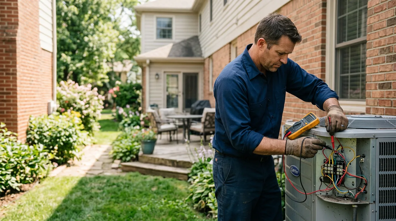 HVAC technician working near Tennyson, IN